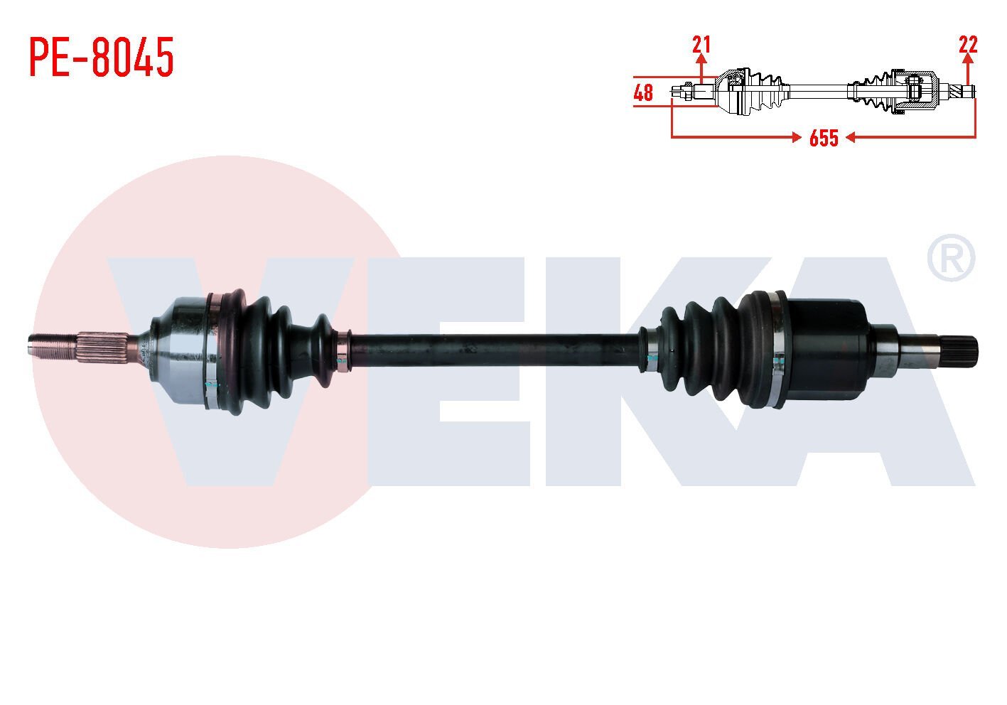 AKS SOL PEUGEOT 207 (WA,WC) 1.4i MA SANZUMAN M-T UZUNLUK 655mm 2006-2012