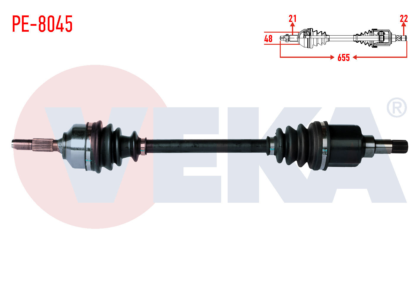 AKS SOL PEUGEOT 207 (WA,WC) 1.4i MA SANZUMAN M-T UZUNLUK 655mm 2006-2012