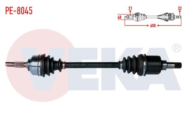 AKS SOL PEUGEOT 207 (WA,WC) 1.4i MA SANZUMAN M-T UZUNLUK 655mm 2006-2012