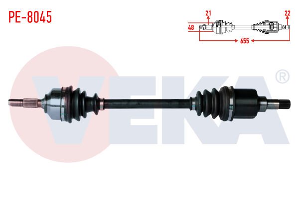 AKS SOL PEUGEOT 207 (WA,WC) 1.4i MA SANZUMAN M-T UZUNLUK 655mm 2006-2012