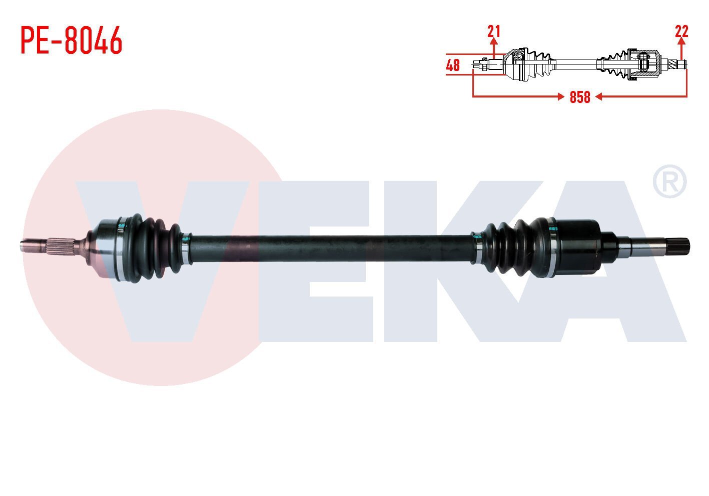 AKS SAĞ PEUGEOT 207 (WA,WC) 1.4i MA SANZUMAN M-T UZUNLUK 858mm 2006-2012