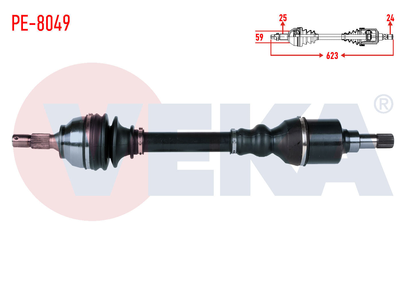 AKS SOL PEUGEOT 207 (WA,WC) 1.6 HDİ MC SANZUMAN M-T UZUNLUK 623mm 2006-2012
