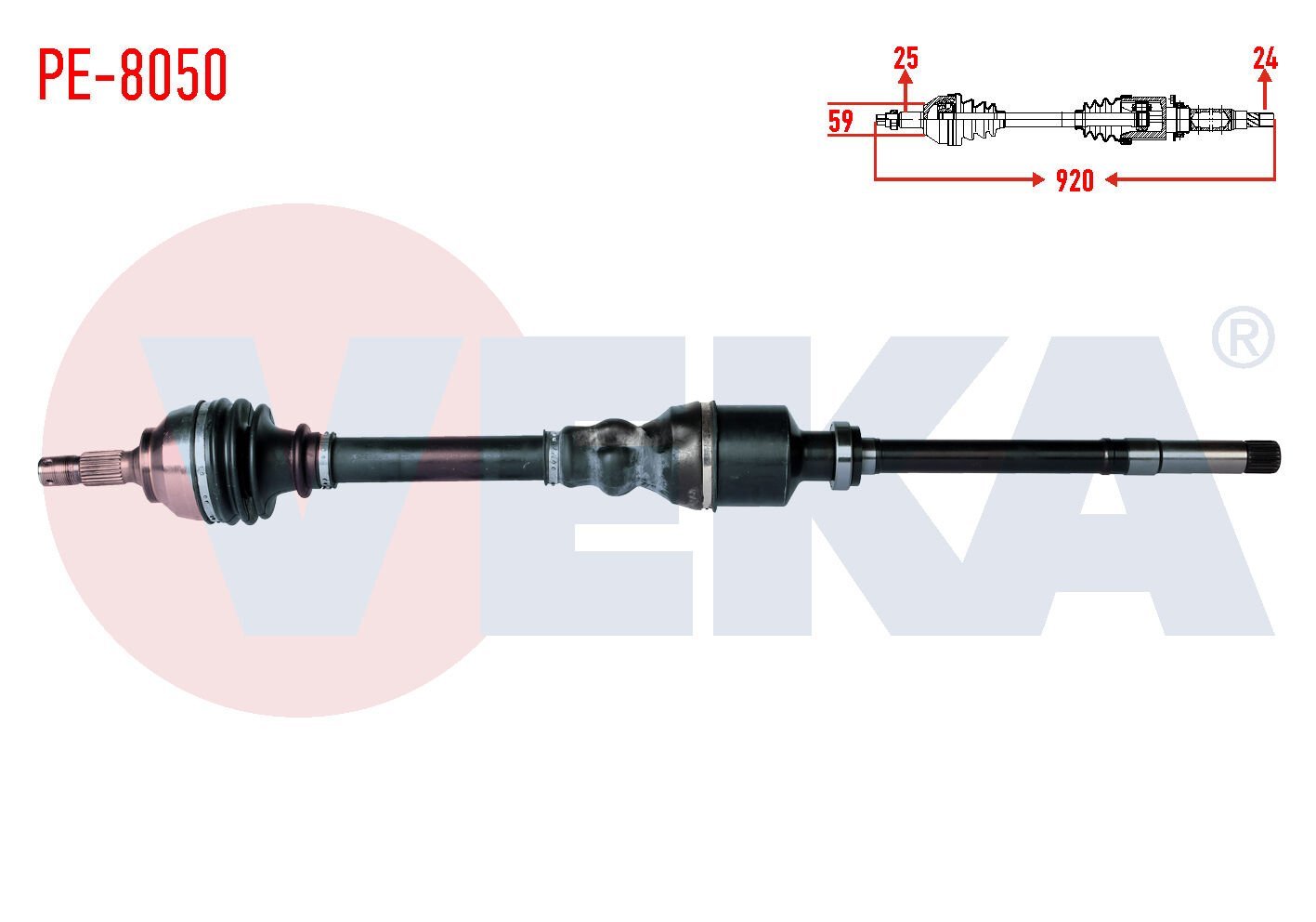 AKS SAĞ PEUGEOT 207 (WA,WC) 1.6 HDİ MC SANZUMAN M-T UZUNLUK 920mm 2006-2012