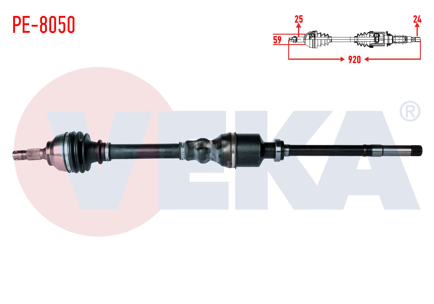 AKS SAĞ PEUGEOT 207 (WA,WC) 1.6 HDİ MC SANZUMAN M-T UZUNLUK 920mm 2006-2012