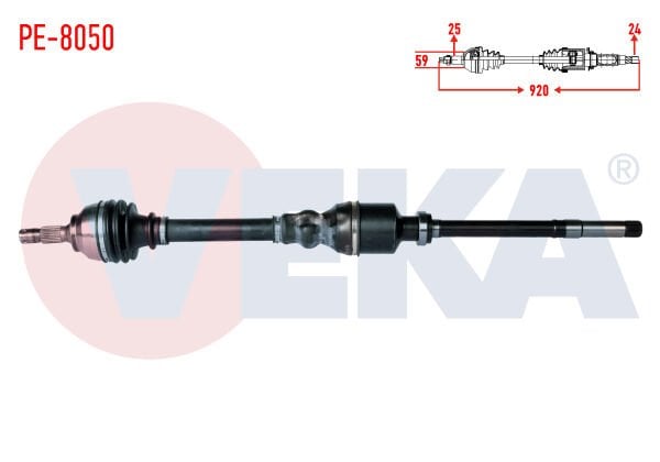 AKS SAĞ PEUGEOT 207 (WA,WC) 1.6 HDİ MC SANZUMAN M-T UZUNLUK 920mm 2006-2012