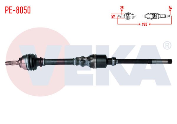 AKS SAĞ PEUGEOT 207 (WA,WC) 1.6 HDİ MC SANZUMAN M-T UZUNLUK 920mm 2006-2012