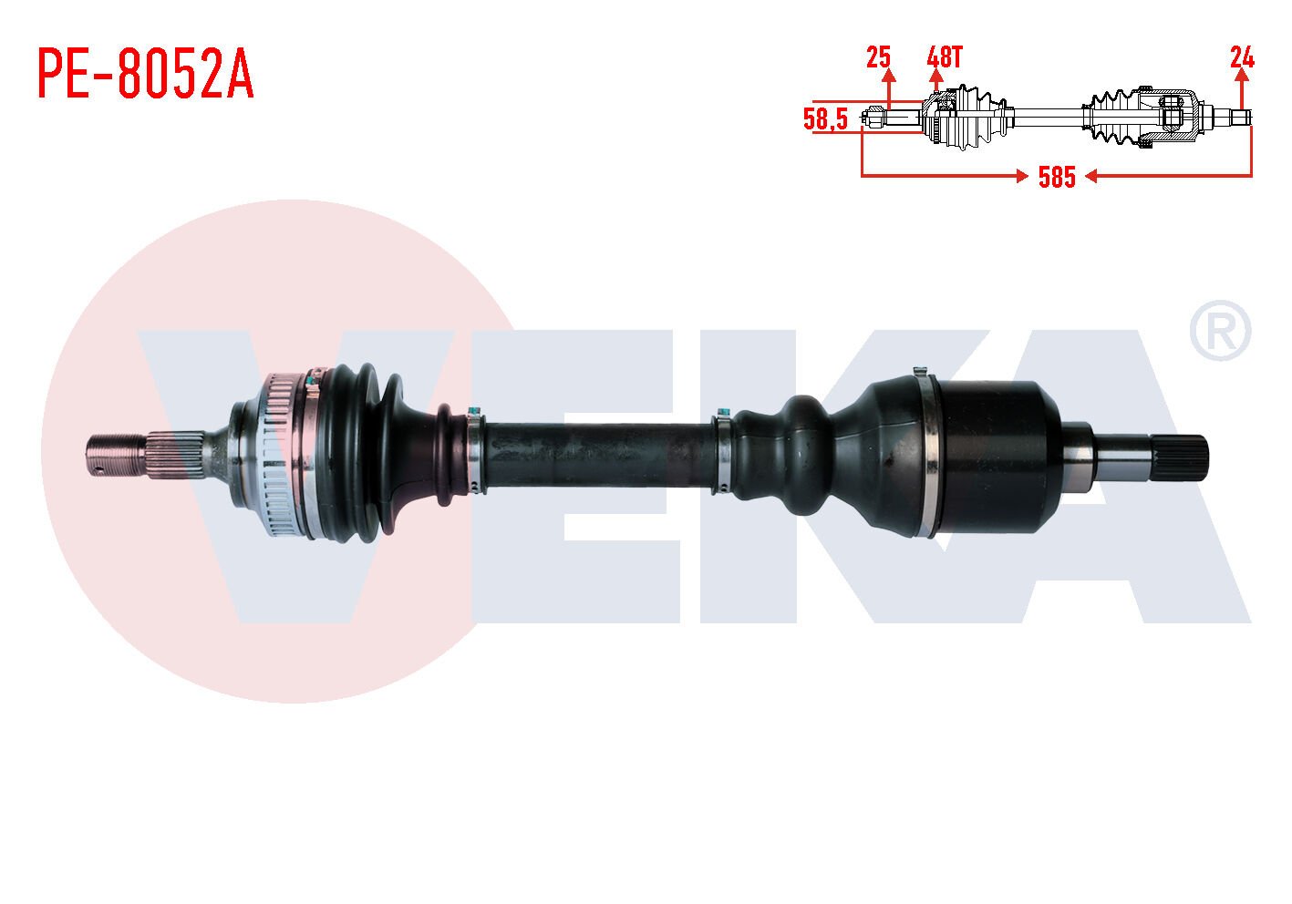 AKS SOL PEUGEOT PARTNER (ORTA KASA) 1.6 HDİ ABSLİ 48 DIŞ UZUNLUK 585mm 2003-2008