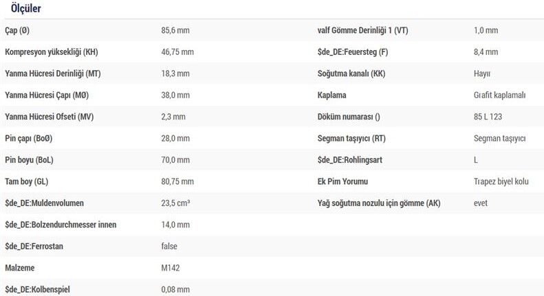 PİSTON SEGMAN 0.60 FARKLI 2.0 HDİ PEUGEOT PARTNER