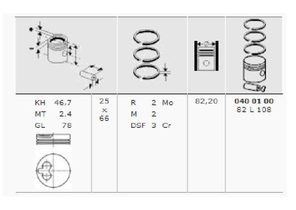 PİSTON SEGMAN 82.20 MM DW8-DW8B PEUGEOT PARTNER