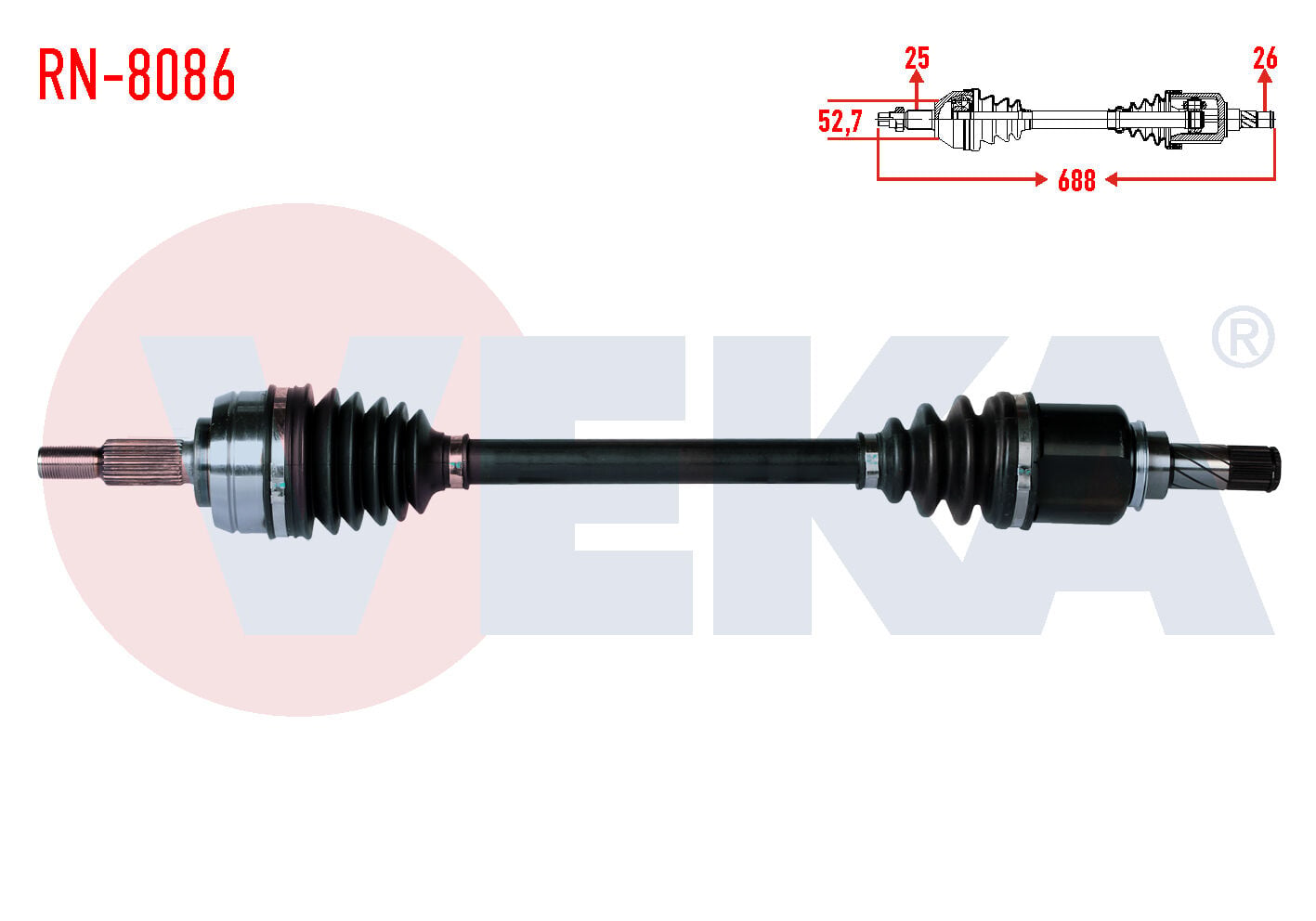 AKS SOL RENAULT FLUENCE (L30) 1.5 DCİ 5 VİTES UZUNLUK 688mm 2009-