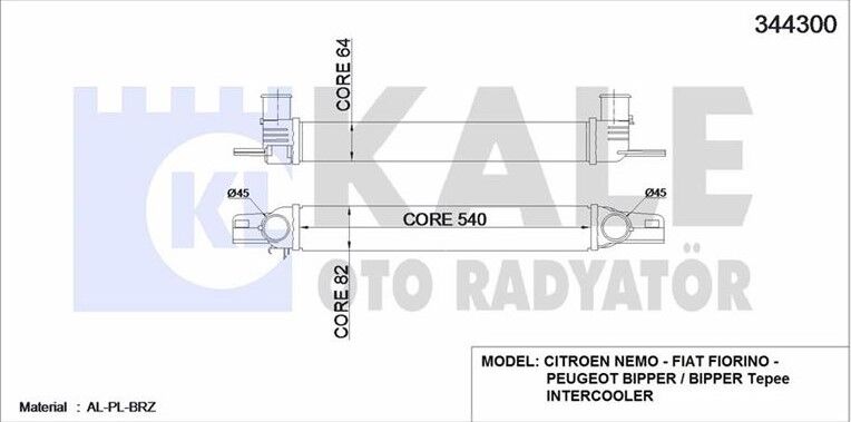 İNTERCOLLER RADYATÖRÜ PEUGEOT BİPPER
