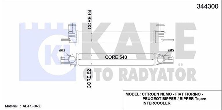 İNTERCOLLER RADYATÖRÜ PEUGEOT BİPPER