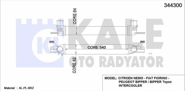 İNTERCOLLER RADYATÖRÜ PEUGEOT BİPPER