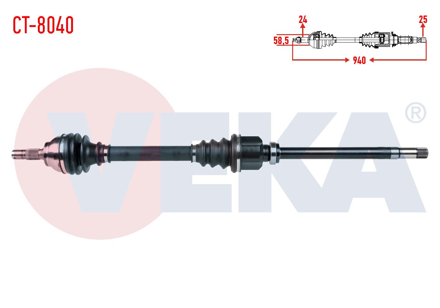 AKS SAĞ CİTROEN C4 (B7) 1.6 HDİ A-TM-T UZUNLUK 940mm 2009-