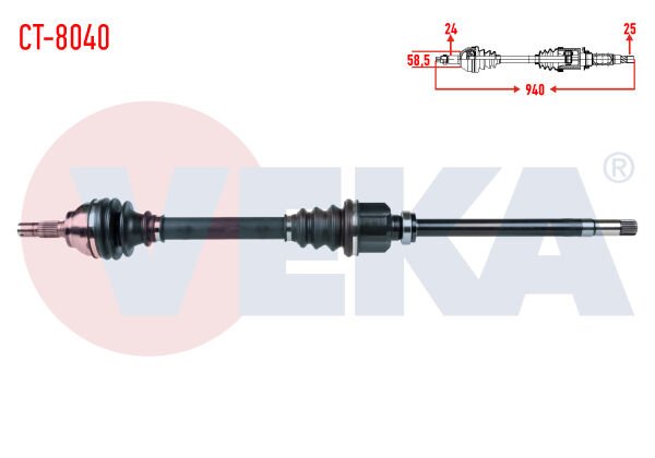 AKS SAĞ CİTROEN C4 (B7) 1.6 HDİ A-TM-T UZUNLUK 940mm 2009-