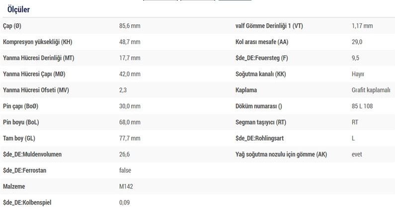 PİSTON SEGMAN 85.00 MM 0.60 FARKLI DW12 PEUGEOT BOXER 2