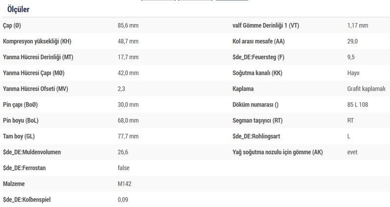 PİSTON SEGMAN 85.00 MM 0.60 FARKLI DW12 PEUGEOT BOXER 2