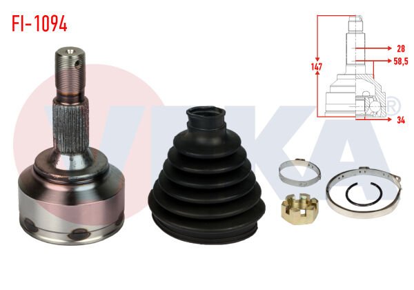 AKS KAFASI FİAT SCUDO (270) 1.6 MJT 28X34X58,5 UZUNLUK 147 MM 2007-