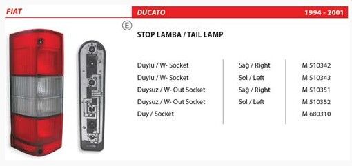 ARKA STOP SOL 94-02 DUYULU PEUGEOT BOXER E.M
