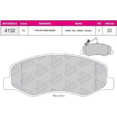 ARKA FREN BALATA ÇİFT ÇEKER RENAULT MASTER 3